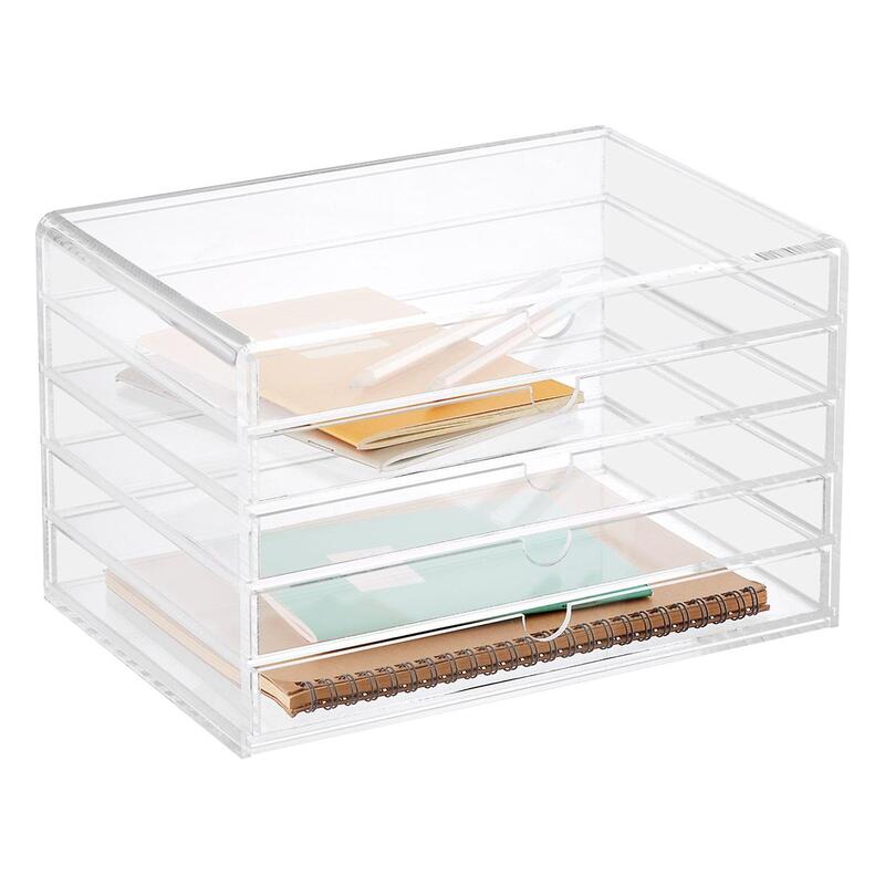 5-drawer acrylic accessory box for office organizing