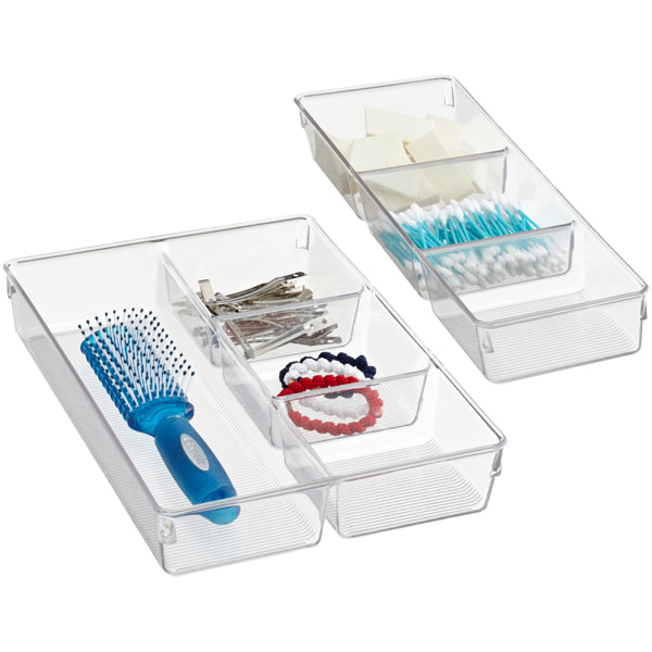 Clear Sectioned Trays for Drawer Organization